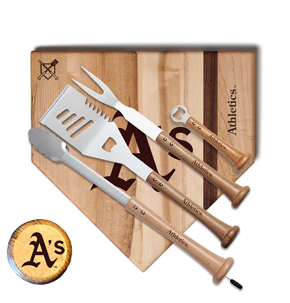 Baseball BBQ 17" Grand Slam Athletics "Grand Slam" Combo Set