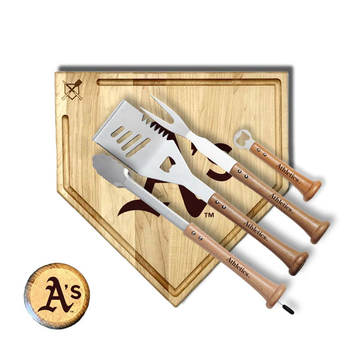 Baseball BBQ 17" Grand Slam with trough Athletics "Grand Slam" Combo Set