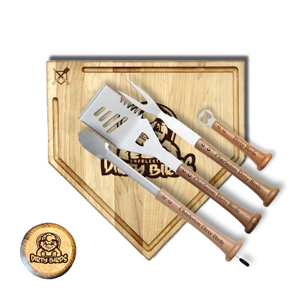 Baseball BBQ 17" Grand Slam with trough Charleston Dirty Birds "Grand Slam" Sets
