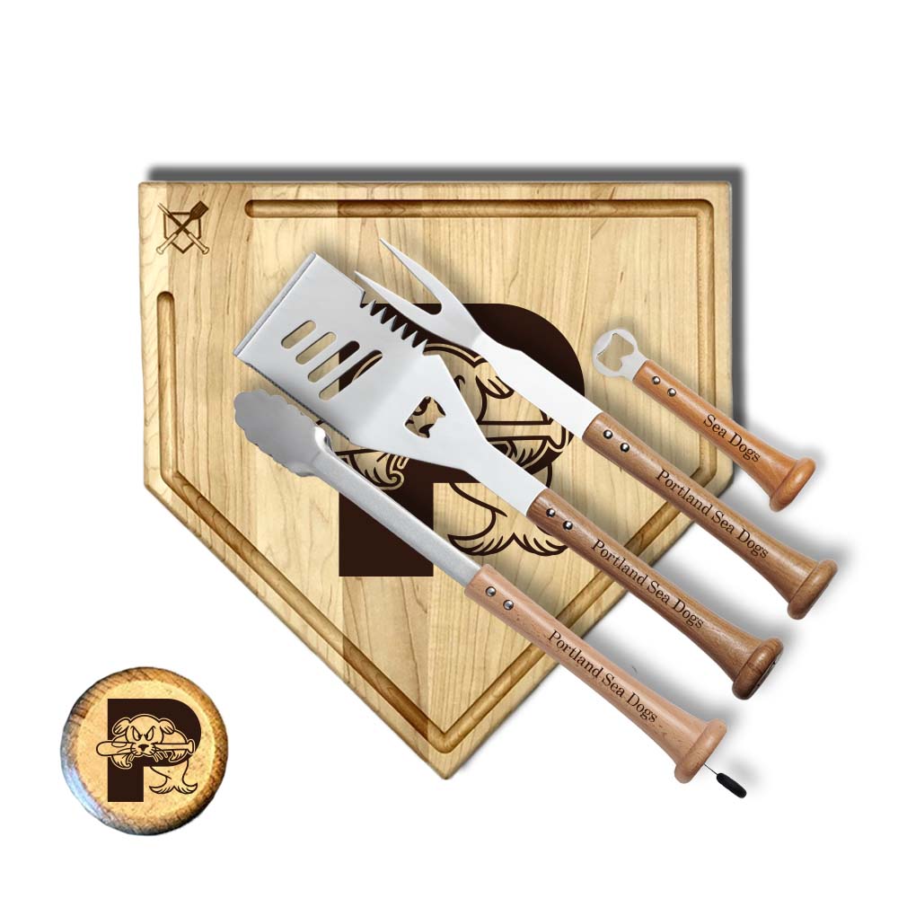 Baseball BBQ 17" Grand Slam with trough Portland Sea Dogs "Grand Slam" Sets