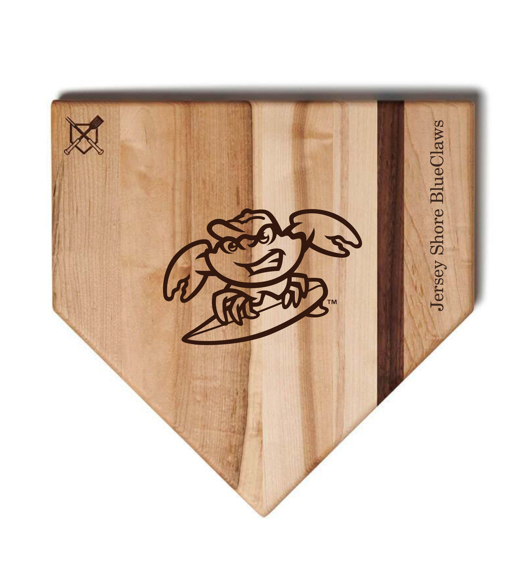 Baseball BBQ 17" Home Plate Jersey Shore BlueClaws Home Plate cutting boards