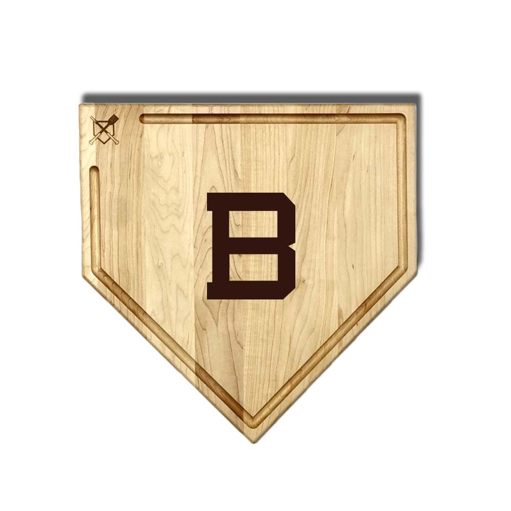 Baseball BBQ 17" Home Plate with trough Bend High Home Plates - B logo