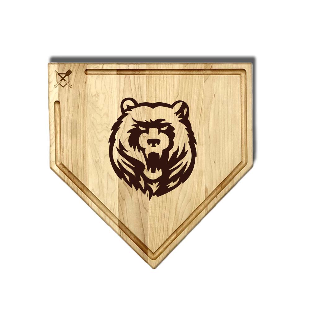 Baseball BBQ 17" Home Plate with trough Bend High Home Plates - Lava Bear Logo