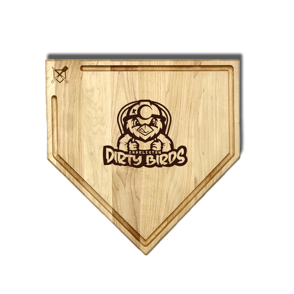 Baseball BBQ 17" Home Plate with trough Charleston Dirty Birds Home Plates