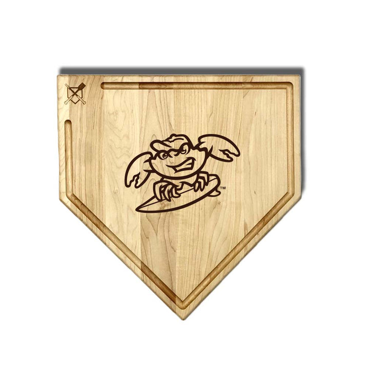Baseball BBQ 17" Home Plate with trough Jersey Shore BlueClaws Home Plate cutting boards