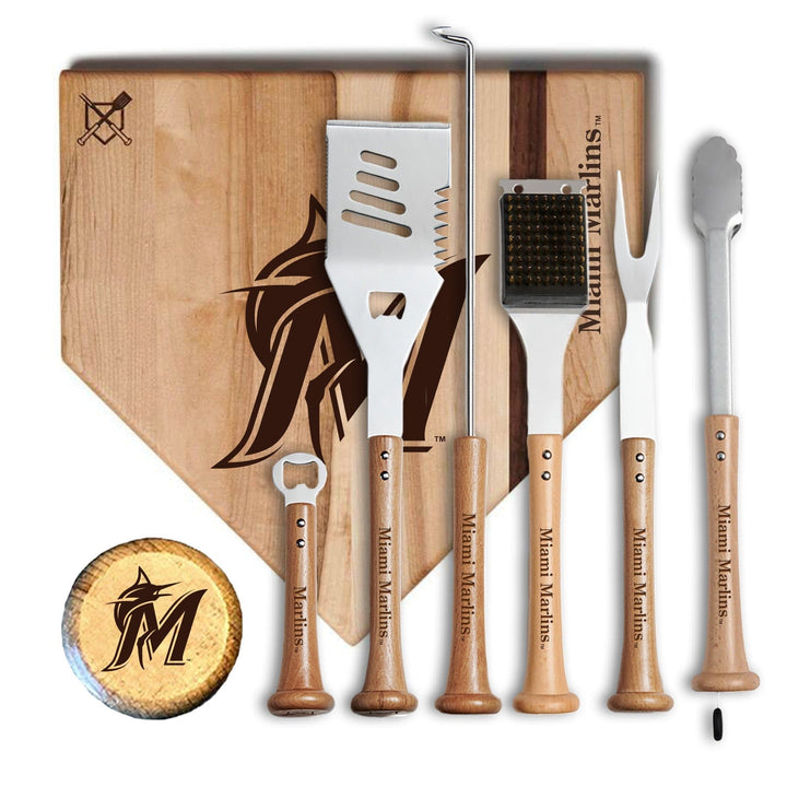 Baseball BBQ 17" MVP Miami Marlins MVP Grill Set