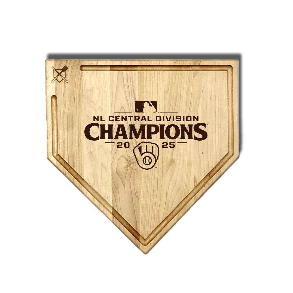 Baseball BBQ 17" NLCS Home Plate with trough Milwaukee Brewers 2025 Postseason