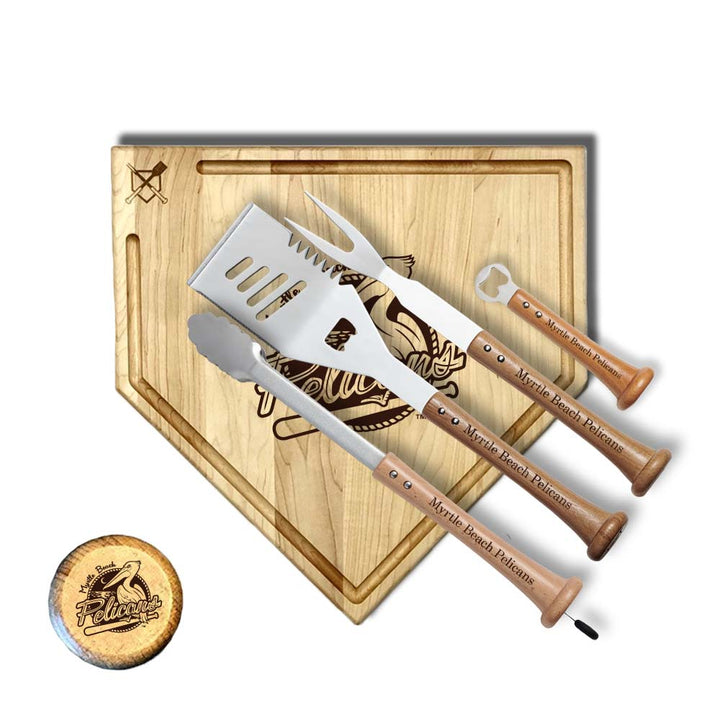 Baseball BBQ 17" Pelican Grand Slam with trough Myrtle Beach Pelicans "GRAND SLAM" Set
