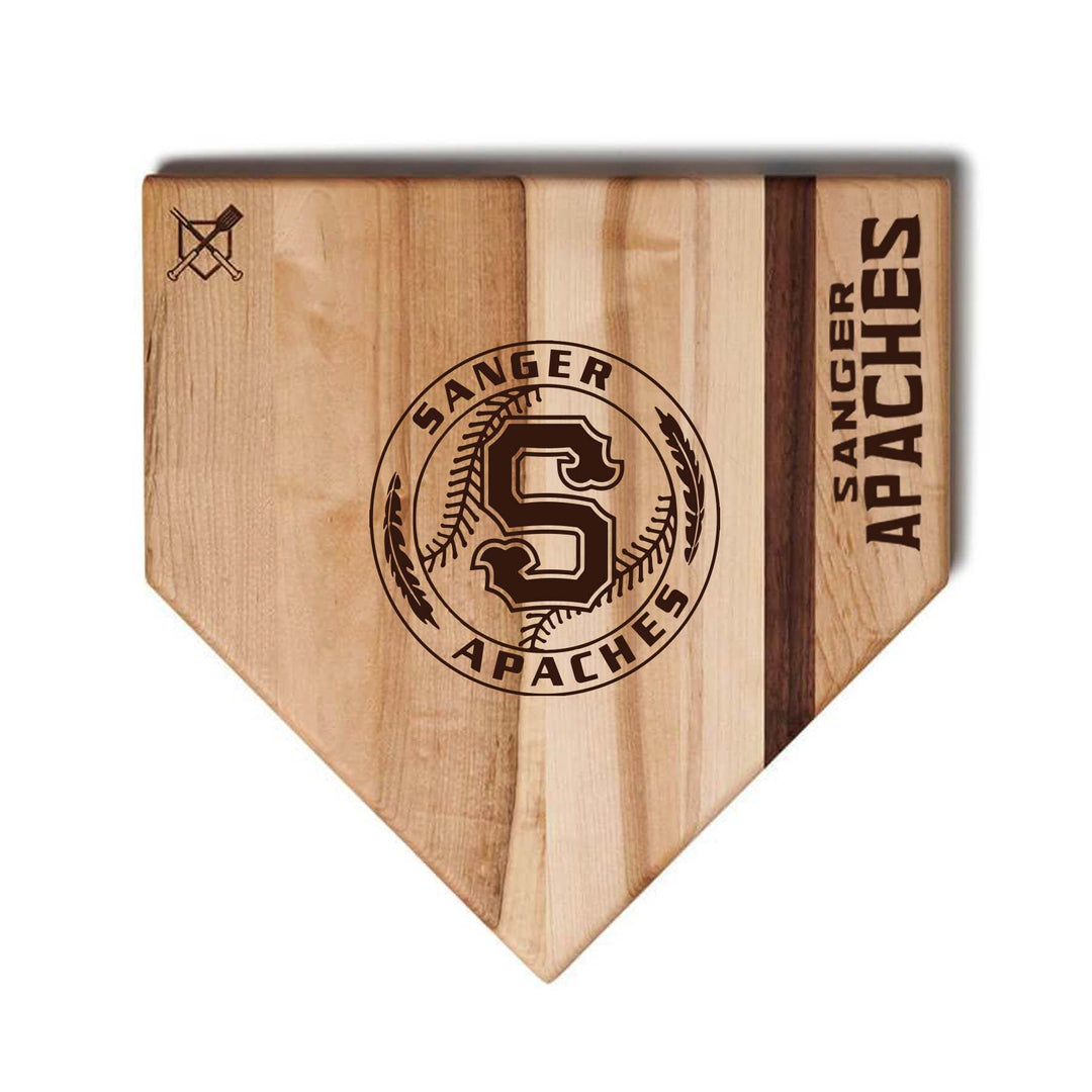 Baseball BBQ 17" Sanger Apaches Sanger Apaches Home Plate cutting boards