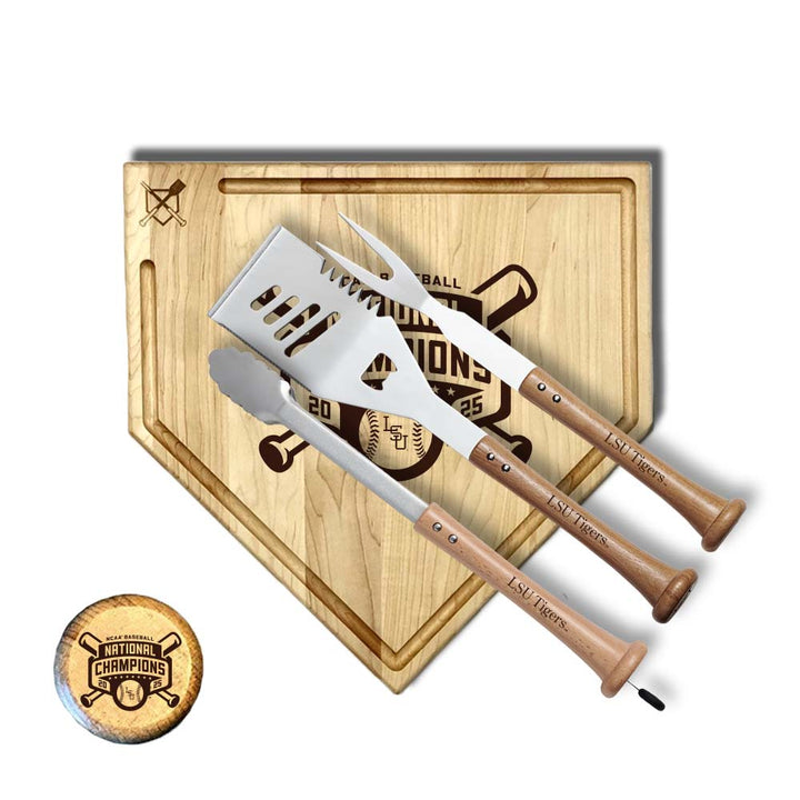 Baseball BBQ 17" Silver Slugger with trough 2025 National Champion LSU "SILVER SLUGGER" Sets