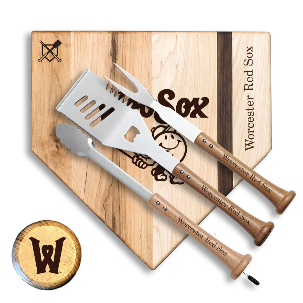 Baseball BBQ 17" x 17" Worcester Red Sox Silver Slugger Sets
