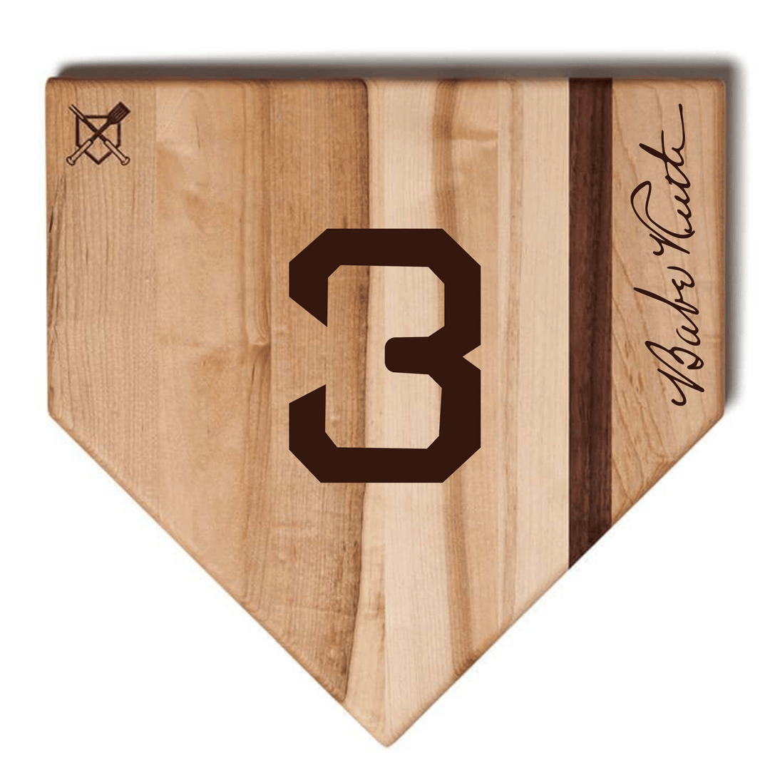 Baseball BBQ 17"x17" Baseball BBQ & the Bambino | Home Plate Cutting Board