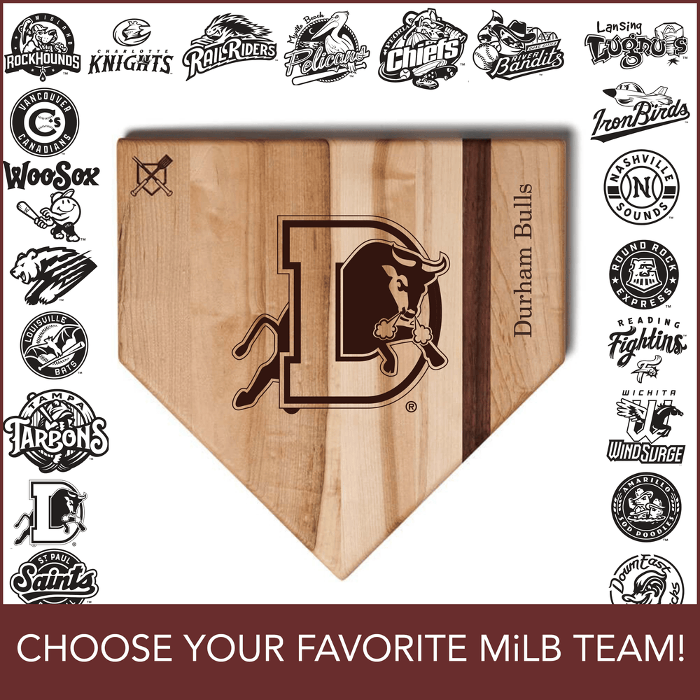 Baseball BBQ 17"x17" MiLB Home Plate Cutting Boards | Choose Your Favorite Team | Multiple Sizes