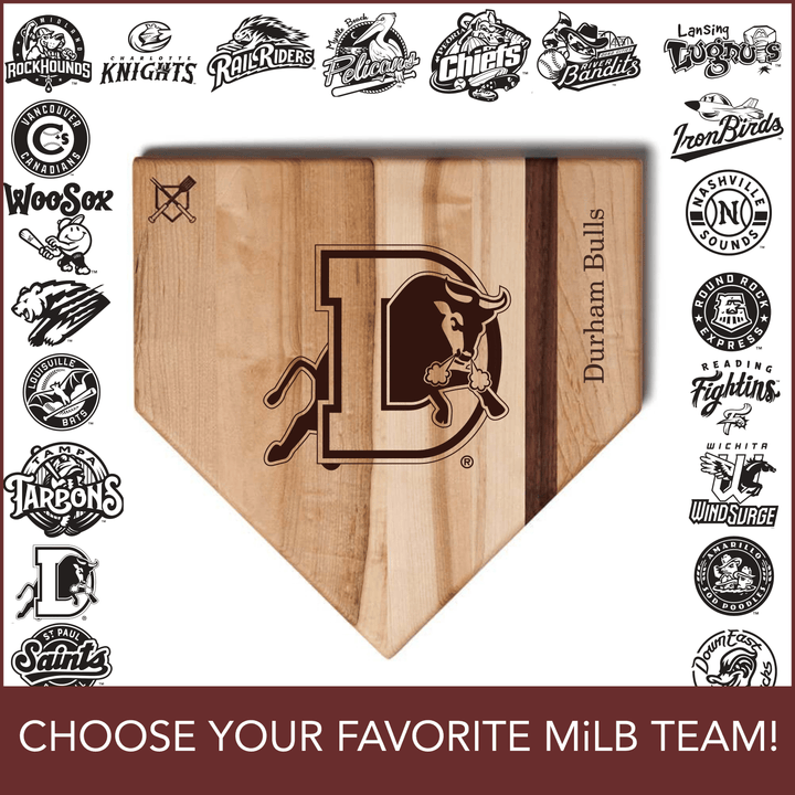 Baseball BBQ 17"x17" MiLB Home Plate Cutting Boards | Choose Your Favorite Team | Multiple Sizes