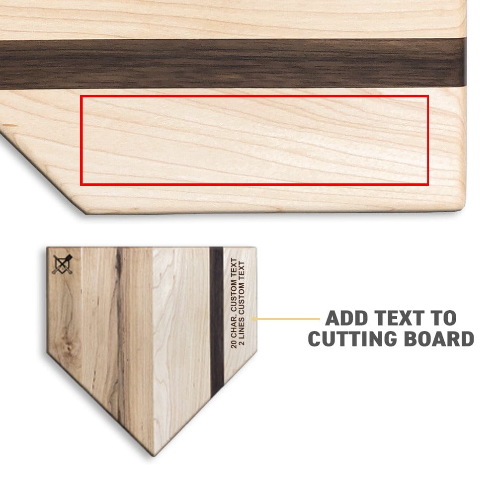 Baseball BBQ Accessories Full Size (17" x 17") Home Plate Cutting Board with Custom Text Engraving