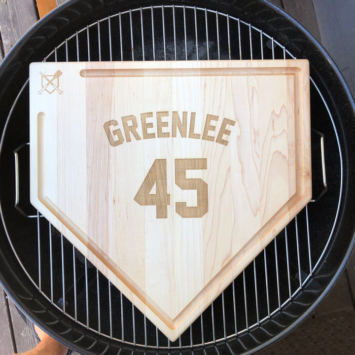 Baseball BBQ Accessories Full Size (17" x 17") Home Plate Cutting Board With Trough