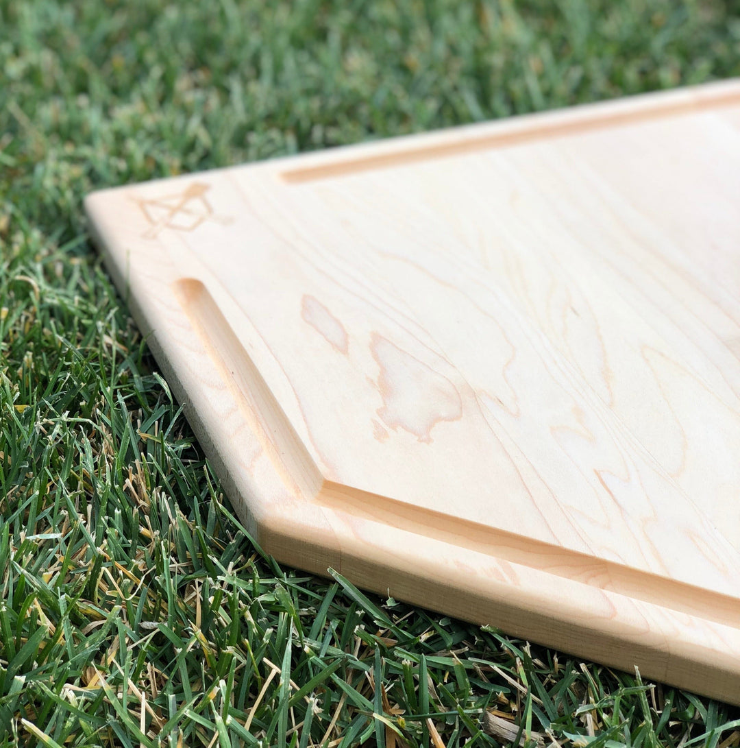 Baseball BBQ Accessories Full Size (17" x 17") Home Plate Cutting Board With Trough