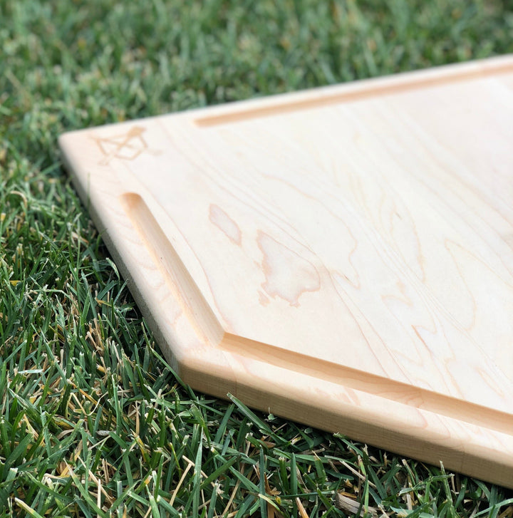 Baseball BBQ Accessories Full Size (17" x 17") Home Plate Cutting Board With Trough