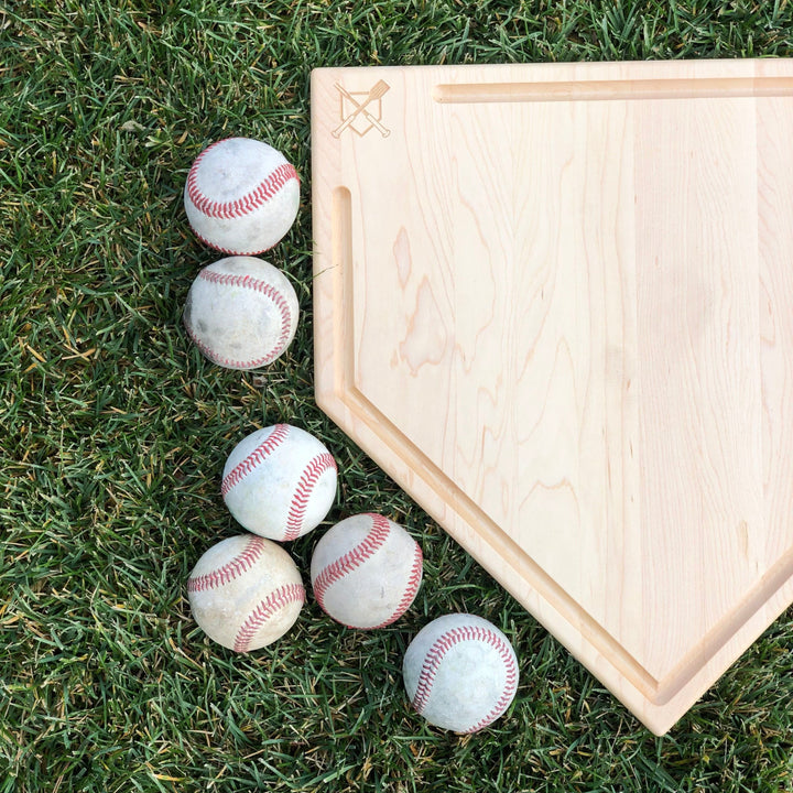 Baseball BBQ Accessories Full Size (17" x 17") Home Plate Cutting Board With Trough
