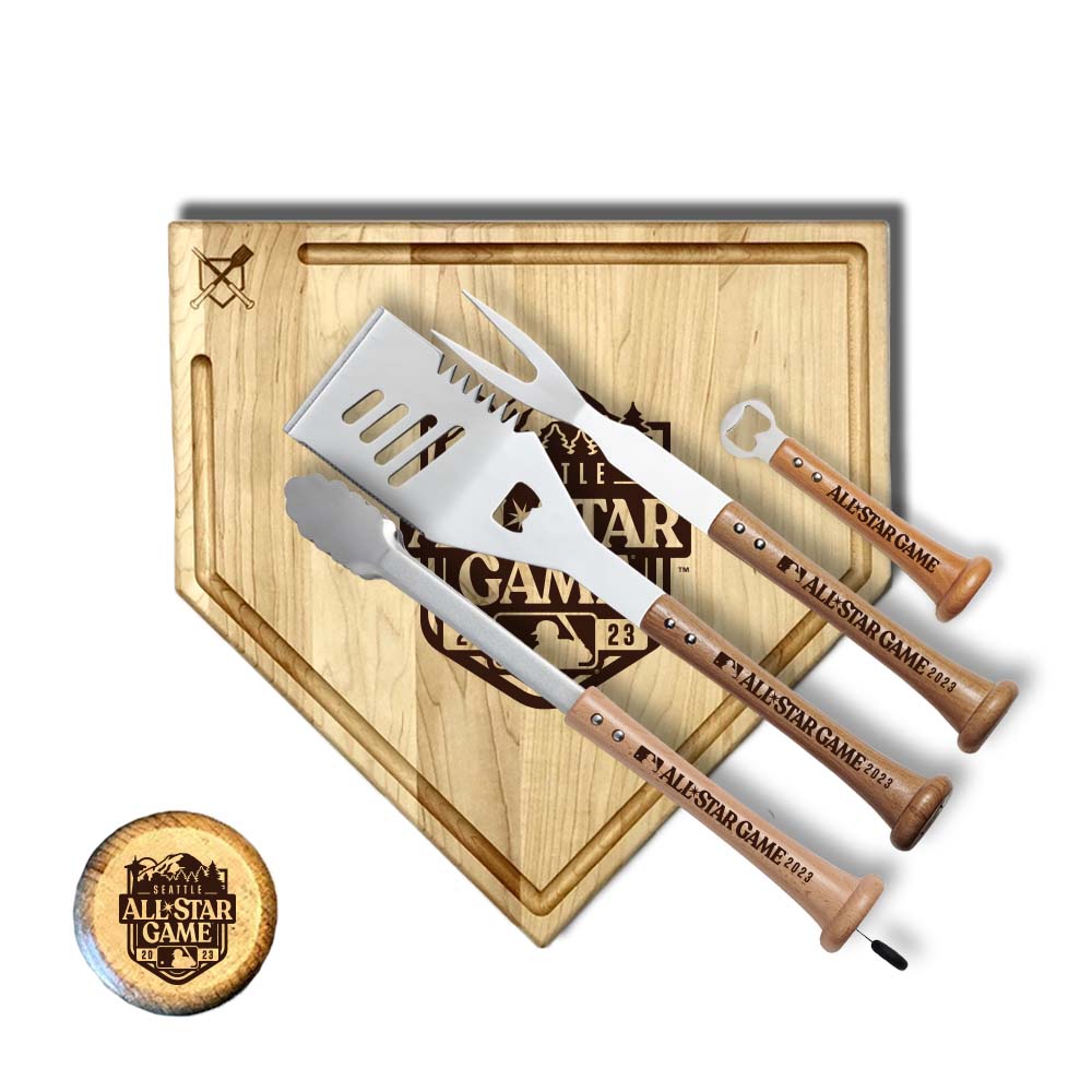 Baseball BBQ ALL STAR 2023 "GRAND SLAM" Full Sized Home Plate Style w/ Trough (17" x 17") ALL STARS 2023 "GRAND SLAM" Combo Set