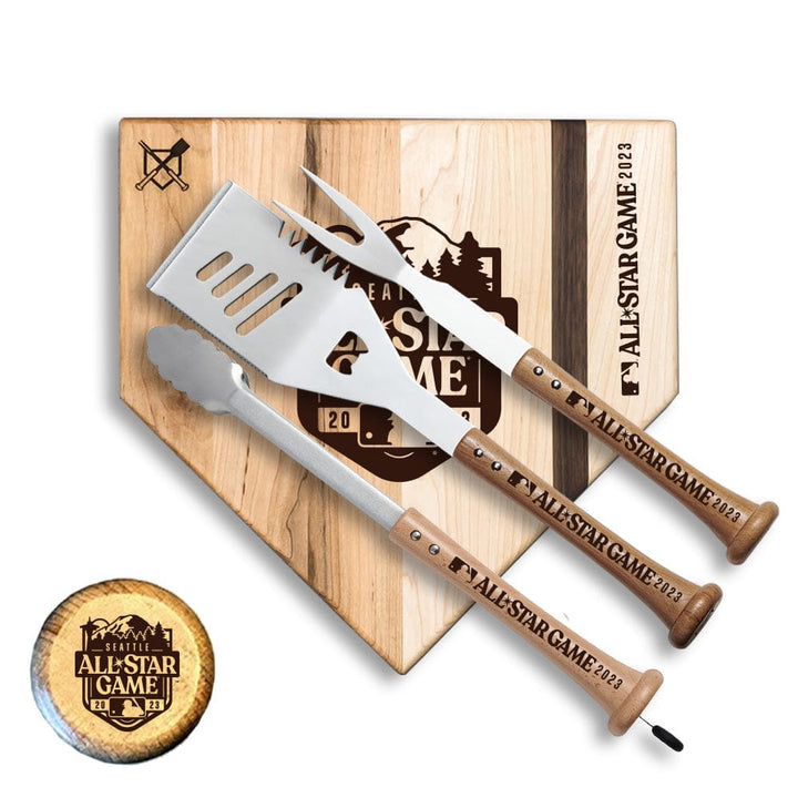 Baseball BBQ ALL STAR 2023 Silver Slugger Home Plate Style (12" x 12") ALL STARS 2023 "SILVER SLUGGER" Combo Set