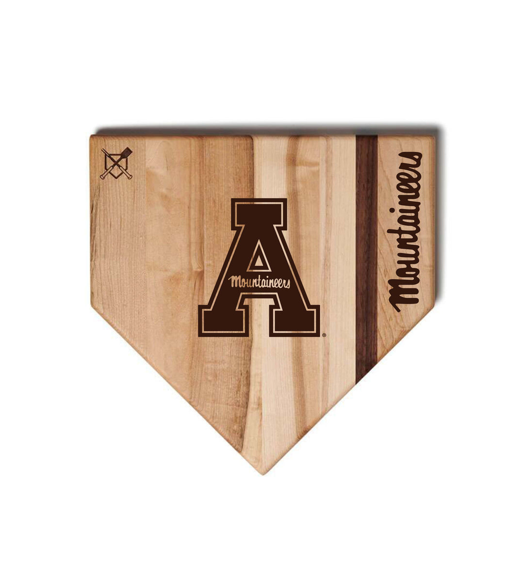 Baseball BBQ Appalachian State University Home Plate Style 1 (12" x 12") Appalachian State University Cutting Boards | Choose Your Size & Style