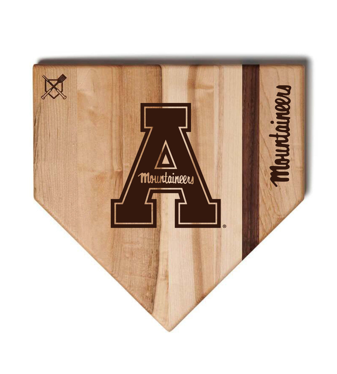 Baseball BBQ Appalachian State University Home Plate Style 1 (17" x 17") Appalachian State University Cutting Boards | Choose Your Size & Style