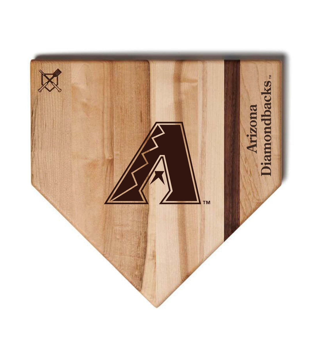 Baseball BBQ Arizona Diamondbacks "A" Home Plate / 17"x17" Arizona Diamondbacks Home Plate Cutting Boards | Multiple Sizes | Multiple Designs
