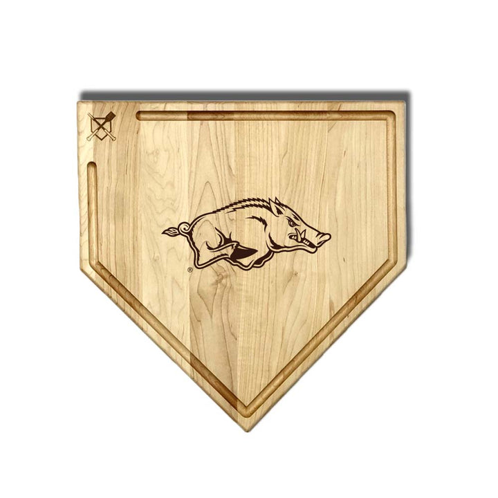 Baseball BBQ Arkansas Full Sized Home Plate Style w/ Trough (17" x 17") Arkansas Cutting Boards | Choose Your Size & Style