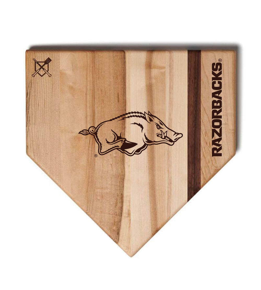 Baseball BBQ Arkansas Home Plate Style (17" x 17") Arkansas Cutting Boards | Choose Your Size & Style