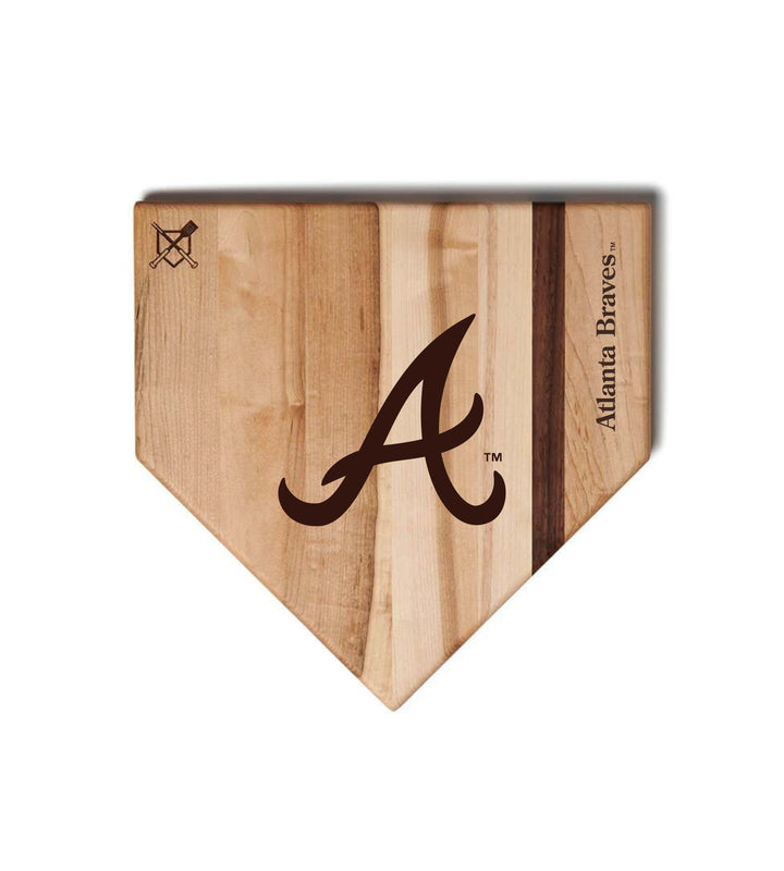 Baseball BBQ Atlanta Braves "A" Home Plate / 12"x12" Atlanta Braves Home Plate Cutting Boards | Multiple Sizes | Multiple Designs