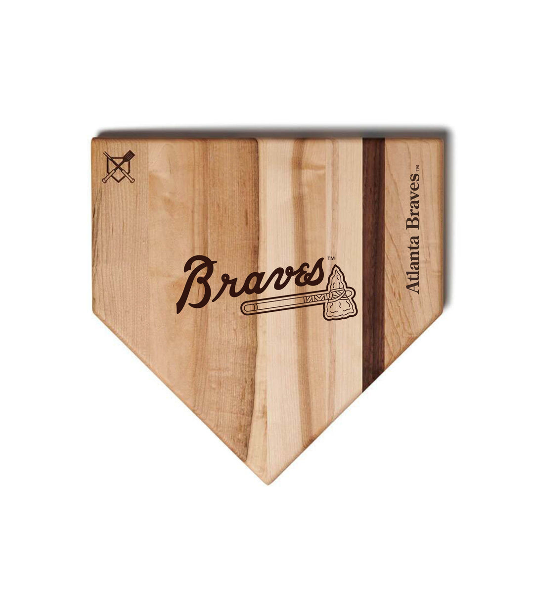 Baseball BBQ Atlanta Braves "Braves" Home Plate / 12" x 12" Atlanta Braves  "Silver Slugger" Combo Set