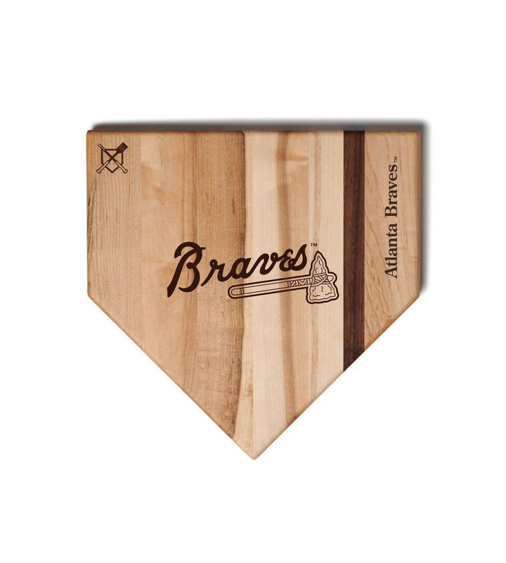 Baseball BBQ Atlanta Braves "Braves" Home Plate / 12" x 12" Atlanta Braves  "Silver Slugger" Combo Set