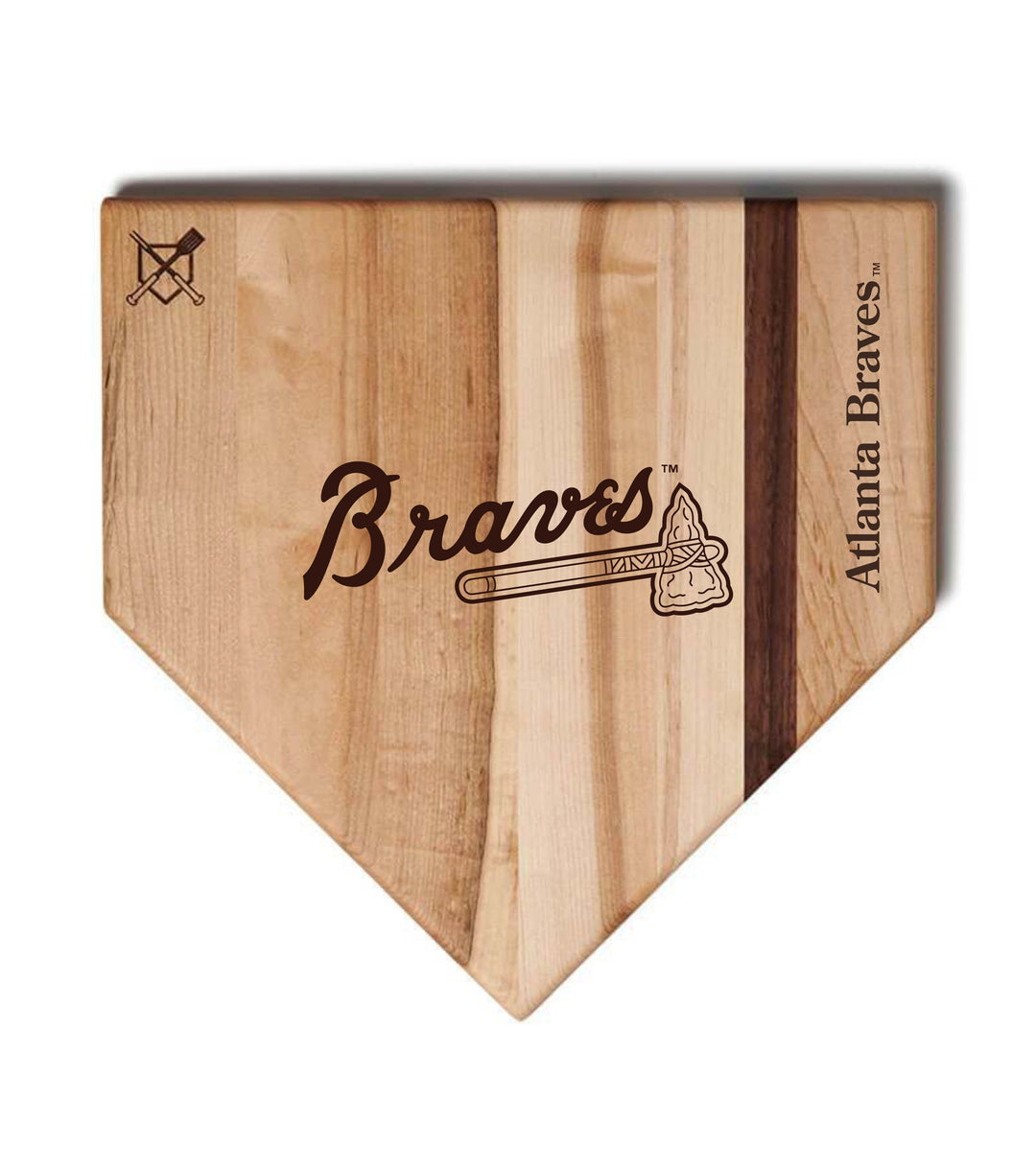 Baseball BBQ Atlanta Braves "Braves" Home Plate / 17" x 17" Atlanta Braves  "Silver Slugger" Combo Set