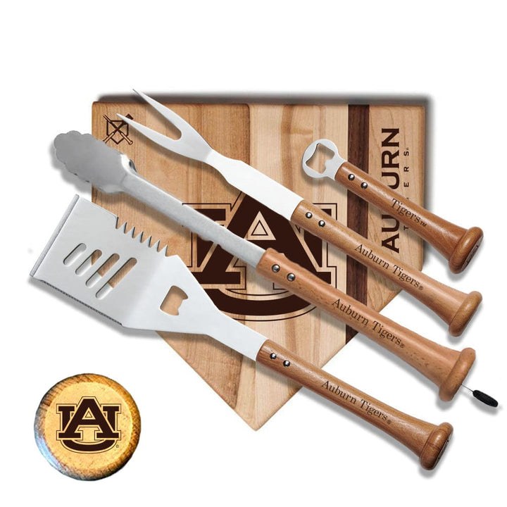 Baseball BBQ Auburn "GRAND SLAM"  Home Plate Style (12" x 12") Auburn "GRAND SLAM" Combo Set