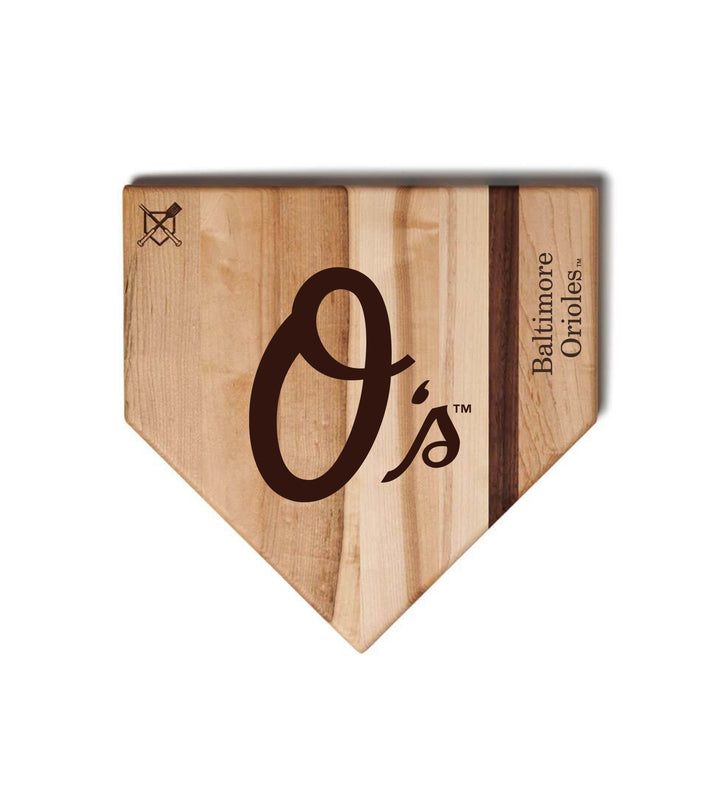 Baseball BBQ Baltimore Orioles "O's" Home Plate / 12"x12" Baltimore Orioles Home Plate Cutting Boards | Multiple Sizes | Multiple Designs