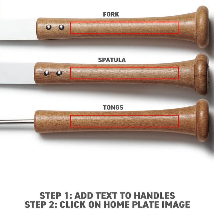 Baseball BBQ BBQ Tools "Silver Slugger" Grill Set with Customized Handles