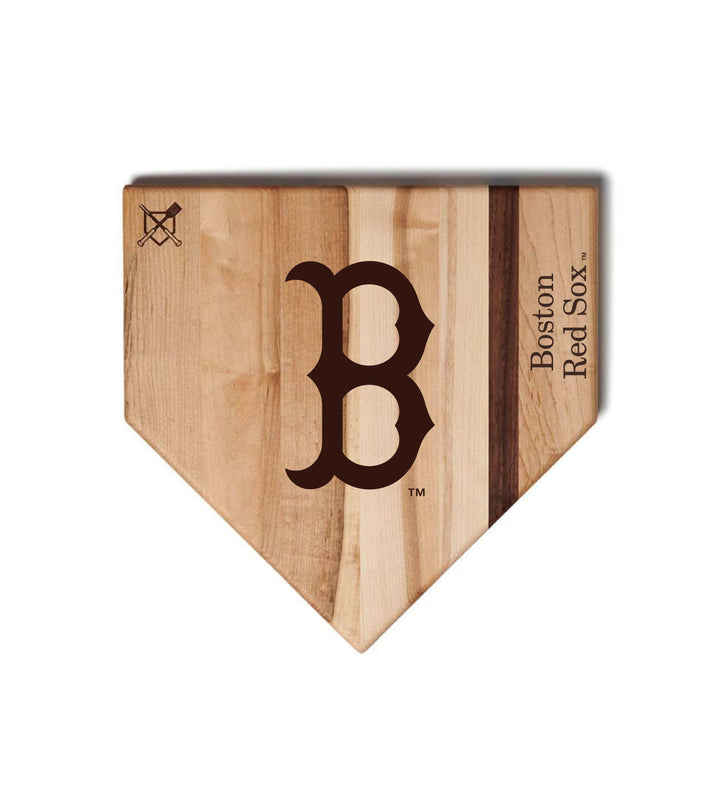Baseball BBQ Boston Red Sox "Boston B" Home Plate / 12"x12" Boston Red Sox Home Plate Cutting Boards | Multiple Sizes | Multiple Designs