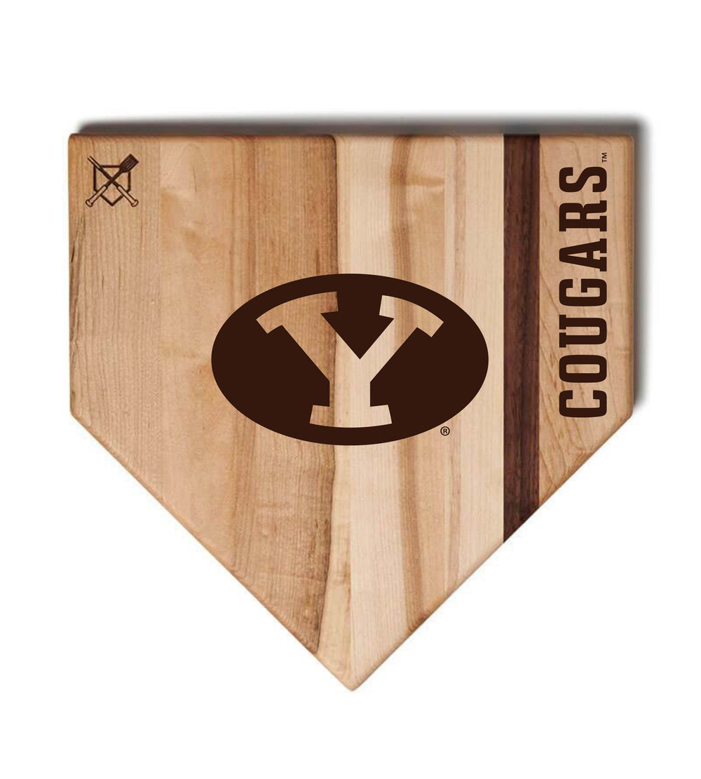 Baseball BBQ Brigham Young University Cougars Home Plate Style (17" x 17") Brigham Young University Cougars Cutting Boards | Choose Your Size & Style