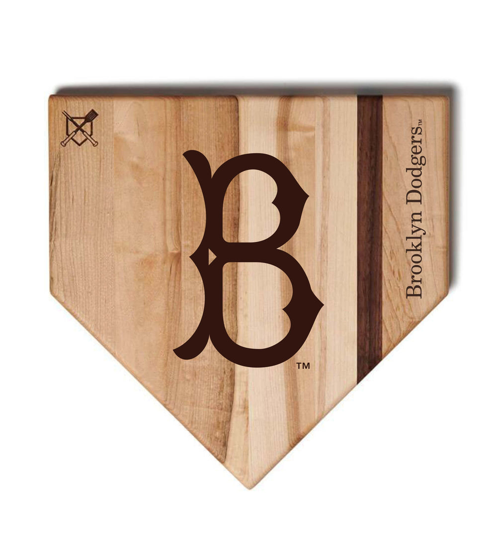 Baseball BBQ Brooklyn Dodgers Full Sized Home Plate Style 1 (17" x 17") Brooklyn Dodgers Cutting Boards | Choose Your Size & Style