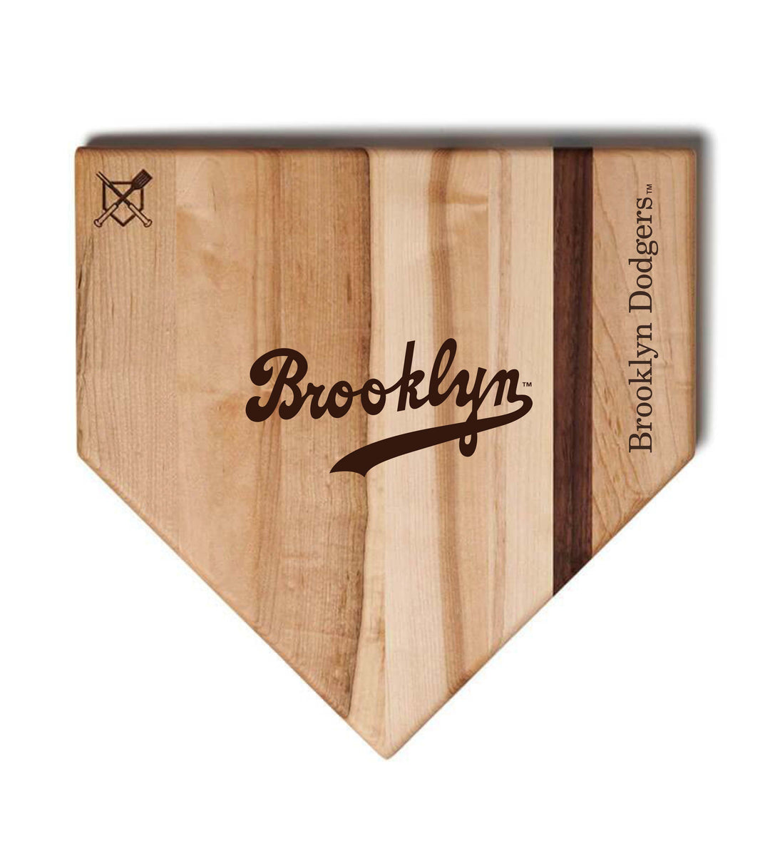 Baseball BBQ Brooklyn Dodgers Full Sized Home Plate Style 2 (17" x 17") Brooklyn Dodgers Cutting Boards | Choose Your Size & Style