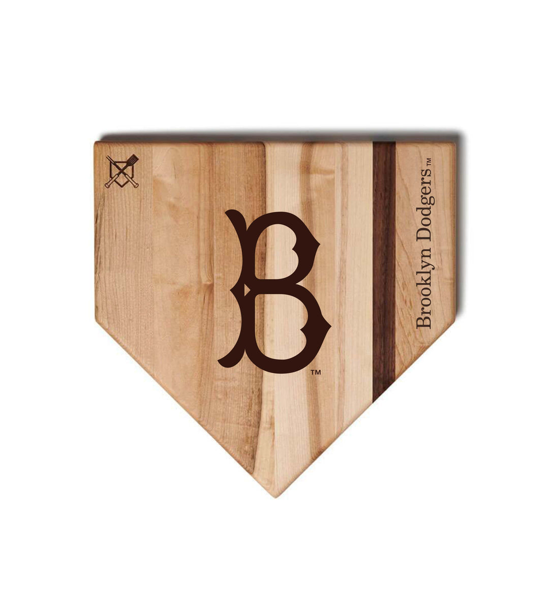 Baseball BBQ Brooklyn Dodgers Home Plate Style 1 (12" x 12") Brooklyn Dodgers Cutting Boards | Choose Your Size & Style