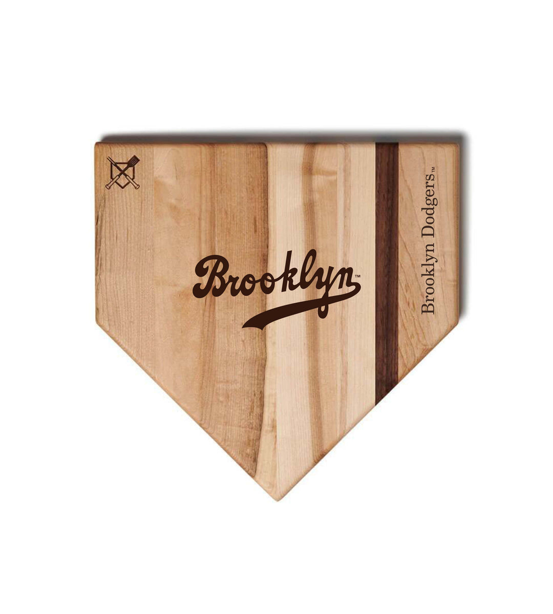 Baseball BBQ Brooklyn Dodgers Home Plate Style 2 (12" x 12") Brooklyn Dodgers Cutting Boards | Choose Your Size & Style