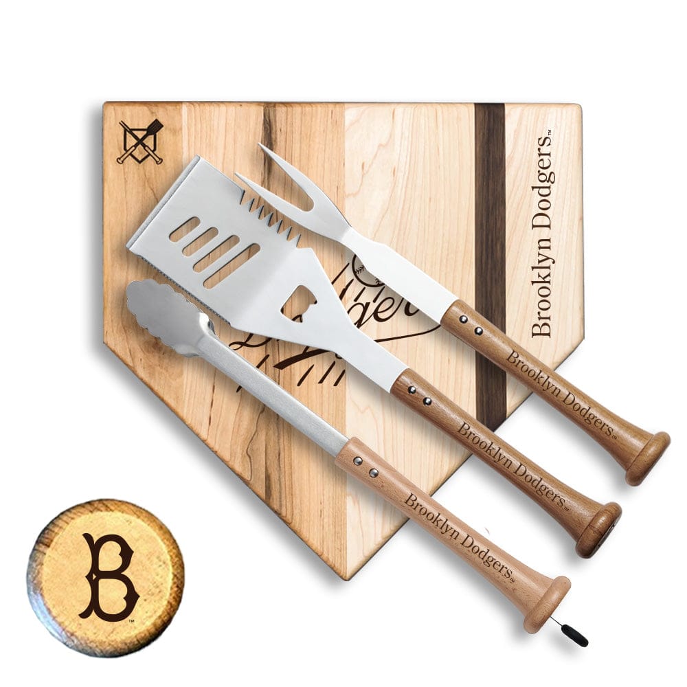 Baseball BBQ Brooklyn Dodgers "Silver Slugger" Combo Set 12in Style 1 Brooklyn Dodgers "SILVER SLUGGER" Combo Set