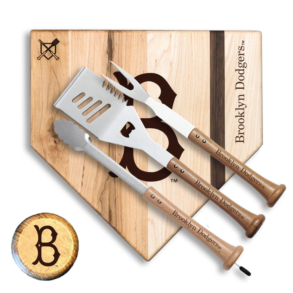 Baseball BBQ Brooklyn Dodgers "SILVER SLUGGER" Combo Set 17in Style 1 Brooklyn Dodgers "SILVER SLUGGER" Combo Set