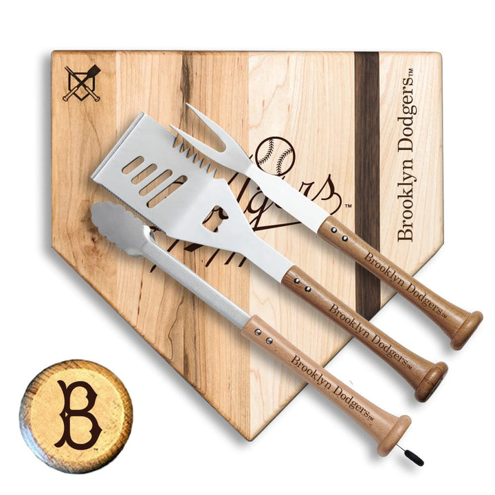 Baseball BBQ Brooklyn Dodgers "SILVER SLUGGER" Combo Set 17in Style 2 Brooklyn Dodgers "SILVER SLUGGER" Combo Set