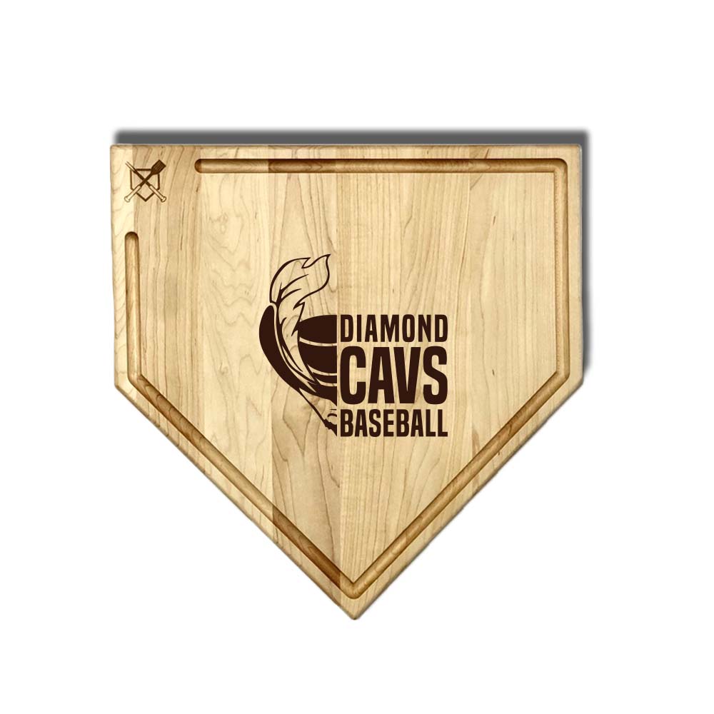 Baseball BBQ Cabrini Full Sized Home Plate Style w/ Trough (17" x 17") Cabrini Cutting Boards | Choose Your Size & Style
