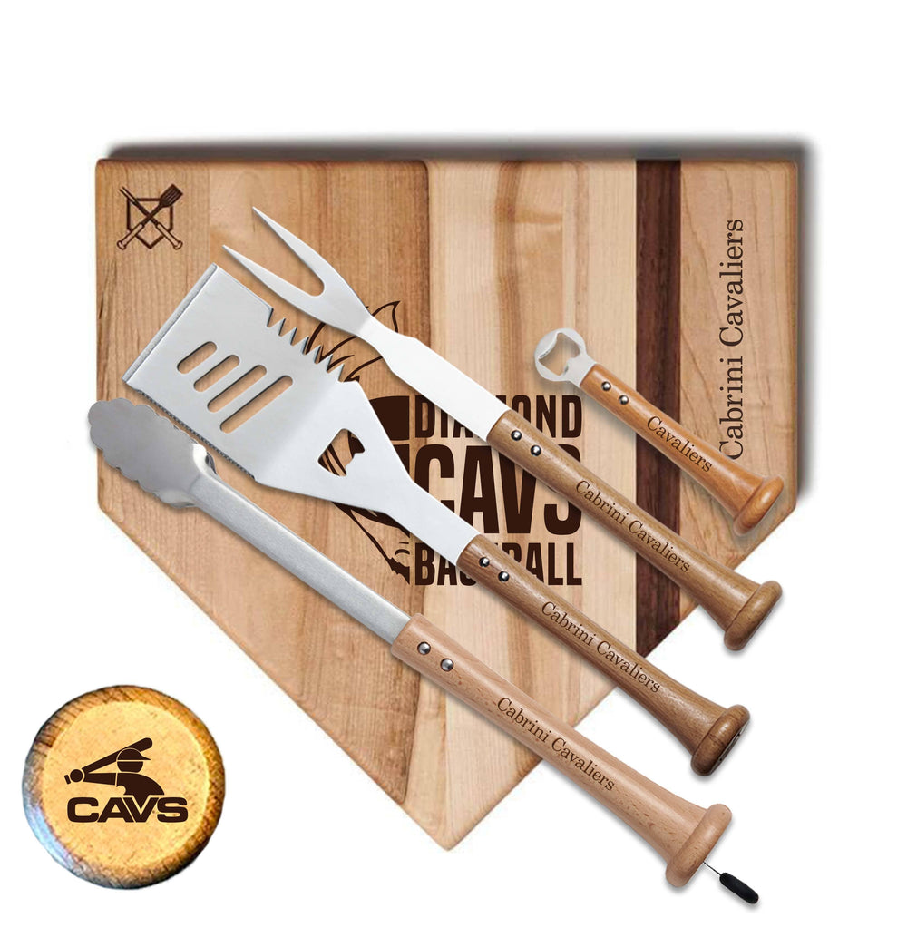 Baseball BBQ Cabrini "GRAND SLAM" Home Plate Style (17" x 17") Cabrini "GRAND SLAM" Combo Set