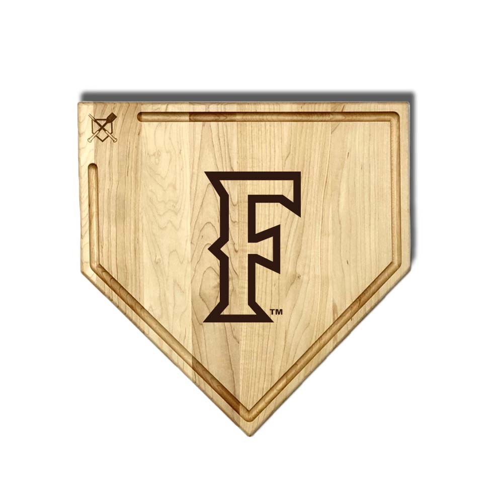 Baseball BBQ California State University Fullerton Full Sized Home Plate Style w/ Trough (17" x 17") California State University, Fullerton Cutting Boards | Choose Your Size & Style