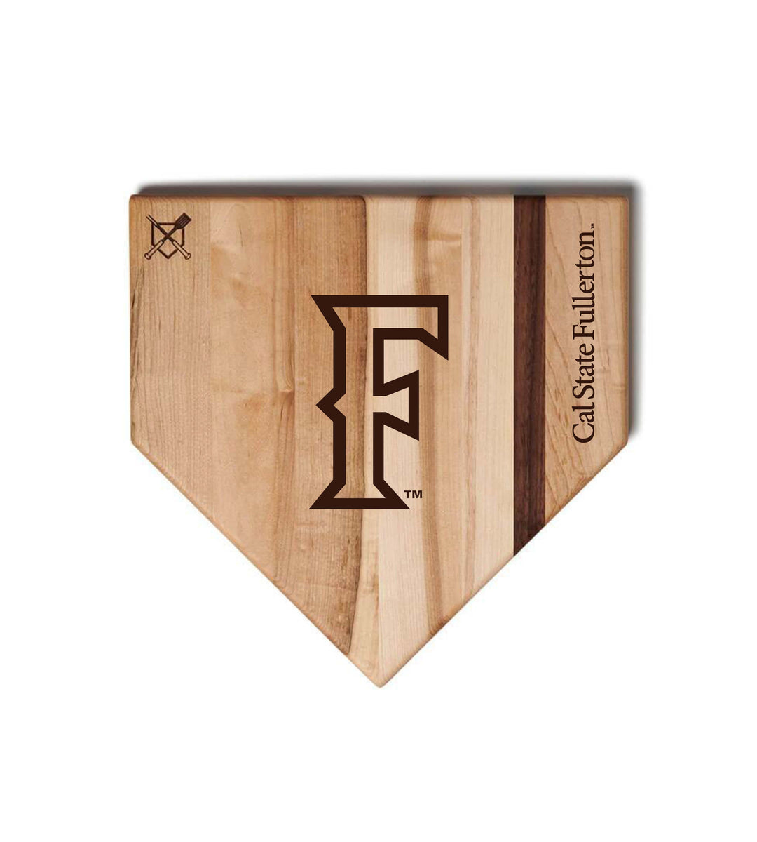 Baseball BBQ California State University Fullerton Home Plate Style (12" x 12) California State University, Fullerton Cutting Boards | Choose Your Size & Style